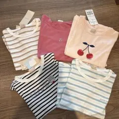 petit main ストライプ Tシャツ 110