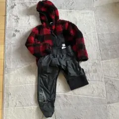 H&M 赤黒チェック ジャケット・NIKEパンツセット