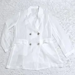 《美品》23ss WhimGazetteラミー シアー ジャケット ダブル 白