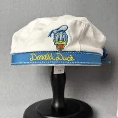 美品 日本未発売 ディズニー ドナルド ベレー帽　帽子 刺繍 パルパル 海外