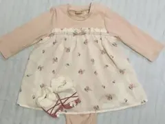 Petit main 花柄ロンパース 80