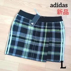 期間限定価格　新品　adidas　L　タータンチェック　ニットスカート　ゴルフ