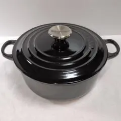 ル・クルーゼ ココットロンド 20cm ブラックオニキス 美品のサムネイル
