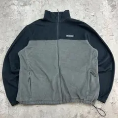 columbia　コロンビア　フリースジャケット　古着　ブラック　グレー　XL