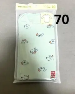 【新品未使用】UNIQLO ボディスーツ 犬柄 70サイズ
