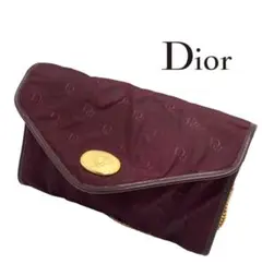 ディオール　クラッチ　ショルダーバッグ　ブランド　ボルドー　お洒落　レディース