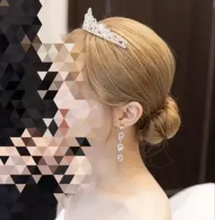 ティアラ・ベール・ピアス　ウェディング3点セット