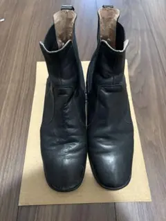 FABIO RUSCONI黒レザーサイドゴアブーツ