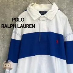 【人気カラー】ポロ ラルフローレン ボーダー 長袖 ラガーシャツ 古着
