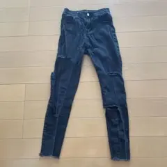 アナップ　anap ダメージ　スキニーデニムパンツ　ブラックデニム