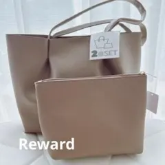 バッグ ＆ ポーチ 2点セット 合皮 モカ 新品 タグ付き