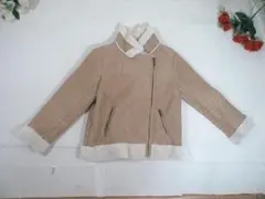 94178 レディース　裏ボアムートン調ジャケット　ベージュ　M