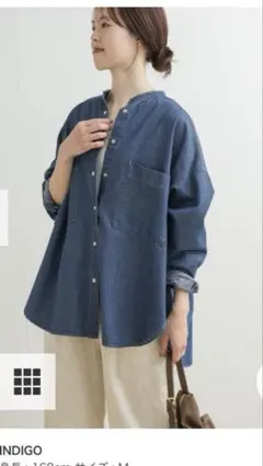 新品タグ付　DOORS デニムバンドカラーシャツ　Indigo