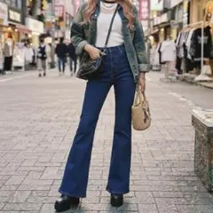 MOUSSY HW Rebirth フレアデニム ワイドデニム ベルボトム