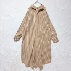ロペピクニック ストライプ シャツワンピース 2way M相当 オーバーサイズ