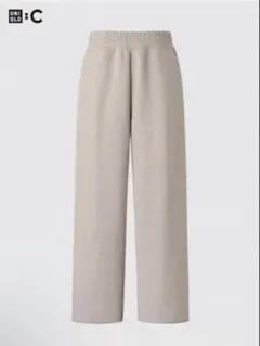UNIQLO スウェットワイドパンツ　ベージュ