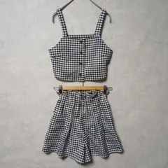 papellapiz ギンガムチェック セットアップ 上下セット 150 160