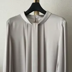 極美品 M-PREMIER BLACK ボウタイ風 ブラウス 薄手 エムプルミエ