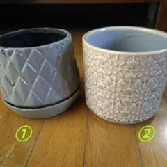 たこまん様専用　陶器製 植木鉢 2個セット