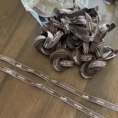 HERMES ロゴ入りブラウンリボン 大量