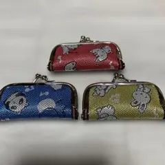 畳縁のがま口型小物入れ　印鑑ケース　3個セット　ハンドメイド