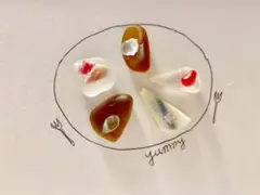 ハンドメイドシーグラスアート　【ケーキビュッフェ】ヴィンテージガラス　北欧