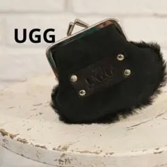 美品 UGG アグ がま口 コインケース 小銭入れ 　ムートン ブラック