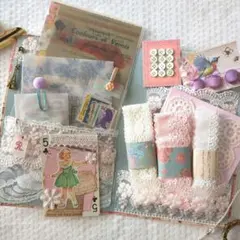 ジャンクジャーナル素材　おすそ分けファイル　パリ ブロカント　レース　コラージュ