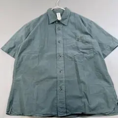 【美品】MHL. エムエイチエル 半袖シャツ S コットン スレートグリーンのサムネイル