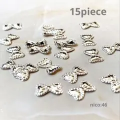 【46】ネイルパーツ　シルバーリボン　(同封値引き50円)