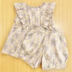 リセマイン　セットアップ　チュニック　パンツ　花柄　サーモンピンク　120