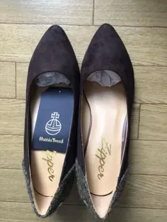 【新品未使用】Harris Tweed ハイヒール・パンプス ブラウン　24cmのサムネイル