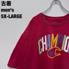 US古着 Champion チャンピオン Tシャツ 超ビッグサイズ 赤 5XLT
