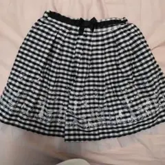 美品 ギンガムチェック柄 薄手 コットン スカート 130