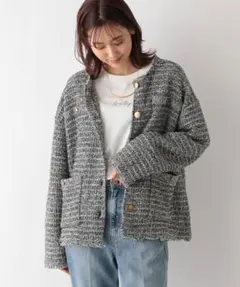 グローバルワーク ツイードニットカーディガン 961085