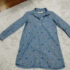 H&M 花柄長袖シャツ デニムブルー EUR 140