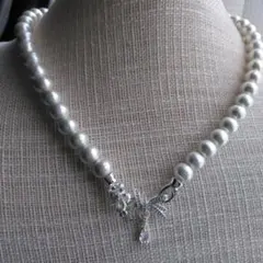 国産コットンパールネックレス　ホワイト