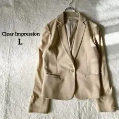 【クリアインプレッション】M テーラードジャケット ベージュ きれいめ　手洗い