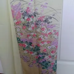 夏 洗える 訪問着 花柄 淡い黄色