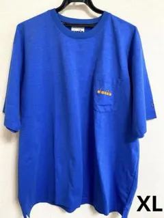 diadora Tシャツ ブルー ポケット付き