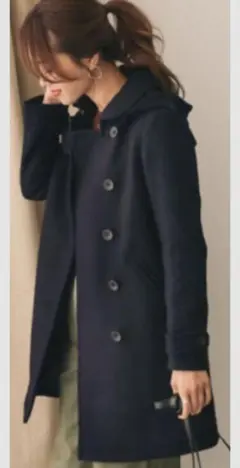 アーバンリサーチドアーズ　ショールカラーコート　ネイビー　38