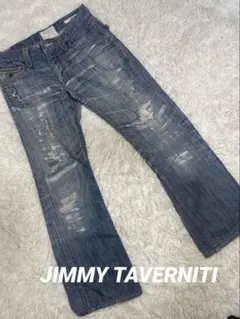 JIMMY TAVERNITI ダメージ加工デニム ブーツカットデニム30インチのサムネイル