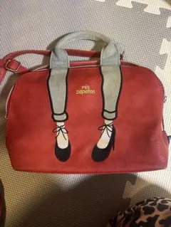 韓国風✨個性派デザイン2WAYバッグ赤　1点もの！