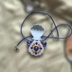 マーメイドメロディー ぴちぴちピッチ ノエル 青 貝殻 ネックレス 3.5cm