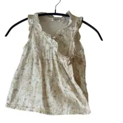 【USED】ブランシェス　BRANSHES ☆花柄チュニック ガーゼ　100