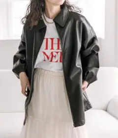 mystic フェイクレザージャケット