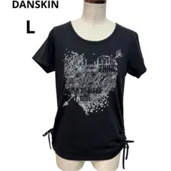 【DANSKIN】ダンスキン 半袖 Tシャツ 黒 ロゴプリント L