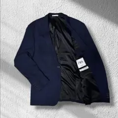 ZARA ダークブルー テーラードジャケット LL ジャケット　紺ブレ