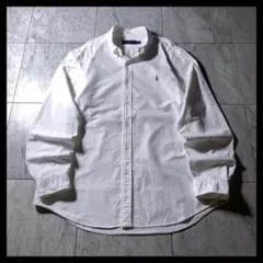 ラルフローレン BD オックスフォードシャツ 長袖 白 カラーポニー刺繍 XL