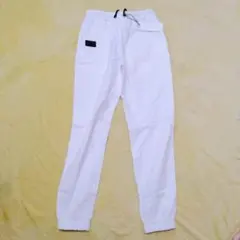 白ジョガーパンツS未使用コットン100%男女兼用